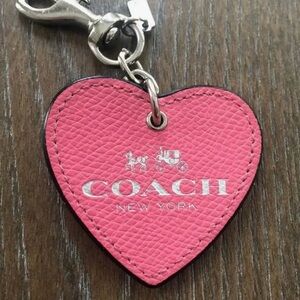 Coach Leather Double Sided Heart Charm
